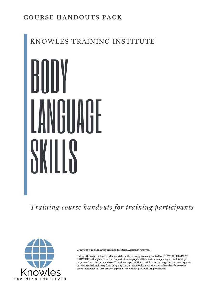 Body Language Skills Training Course in Netherlands Handouts