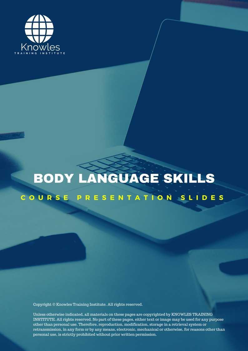 Body Language Skills Training Course in Netherlands Presentation Slides