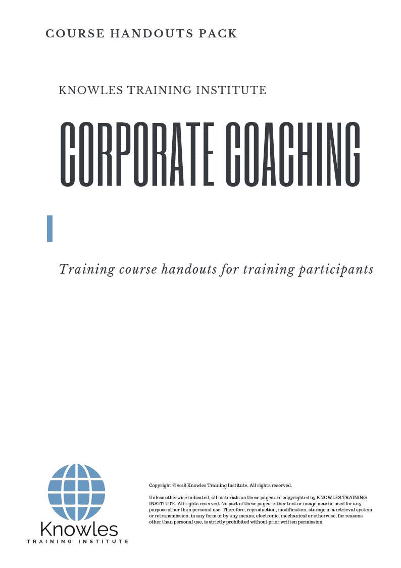 Corporate Coaching Course in Netherlands Handouts