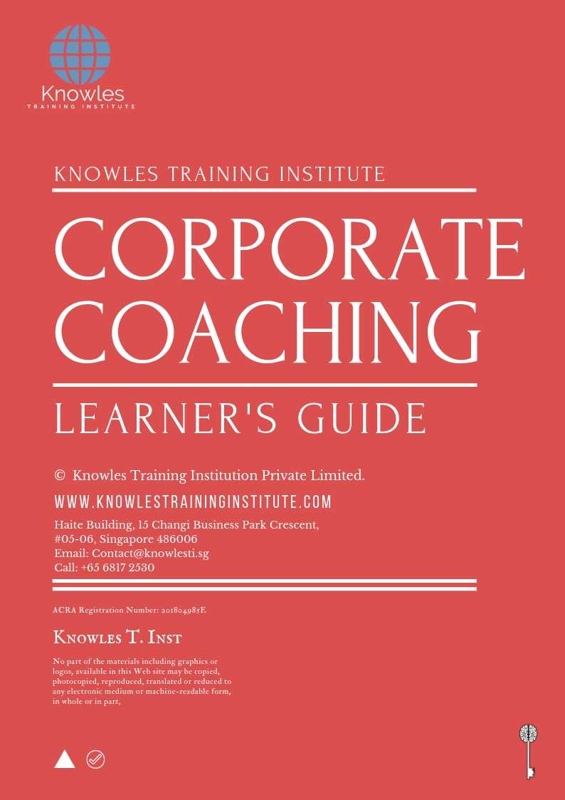 Corporate Coaching Course in Netherlands Learner_s Guide