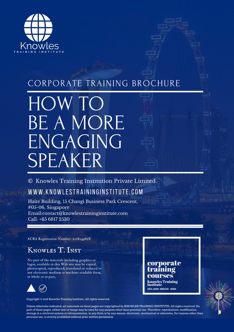Course Brochure For How To Be A More Engaging Speaker Course in Netherlands