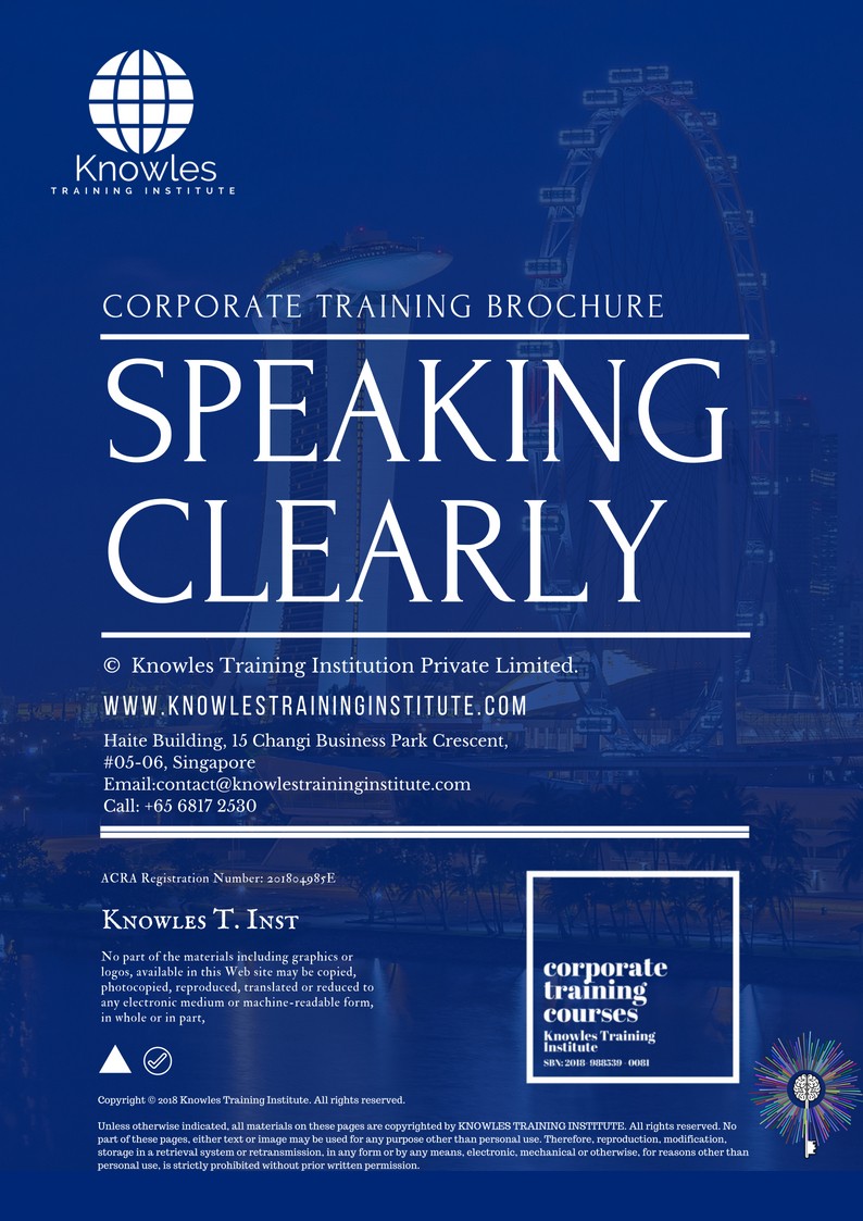 Course Brochure For Speaking Clearly Course in Netherlands