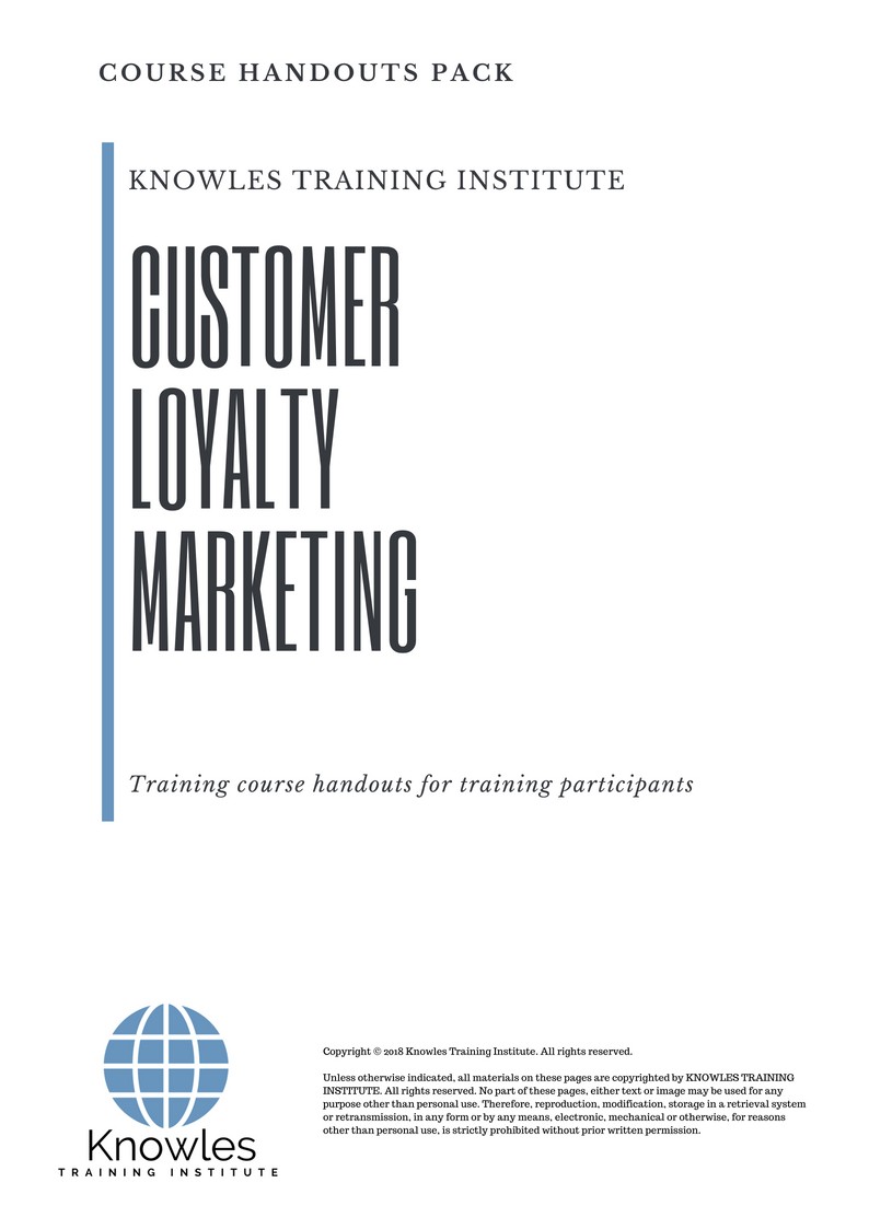 Customer Loyalty Marketing Course in Netherlands Handouts