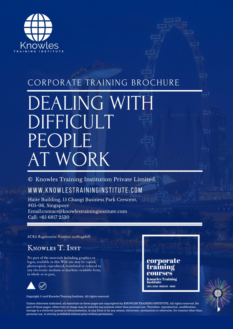 Dealing With Difficult People At Work Course in Netherlands Brochure