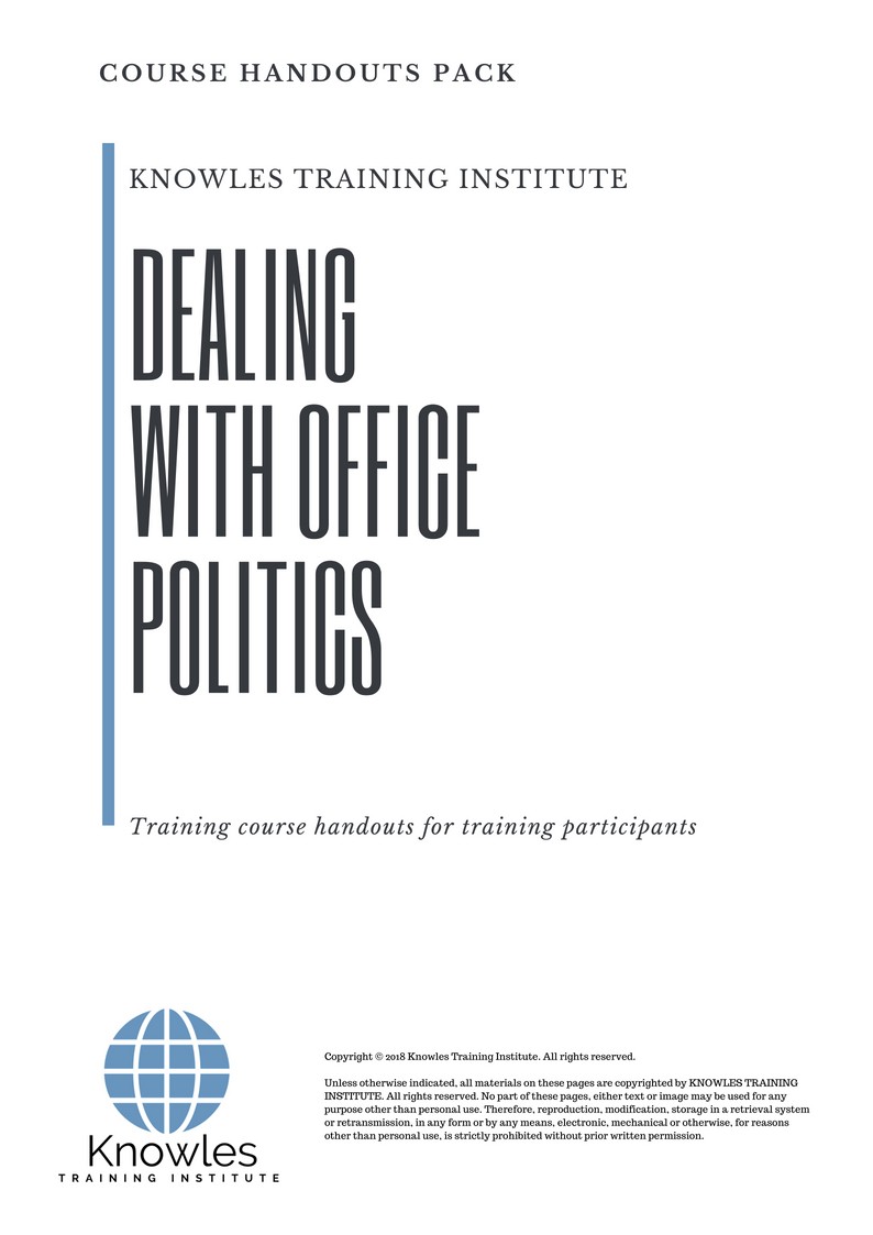 Dealing With Office Politics Course in Netherlands Handouts