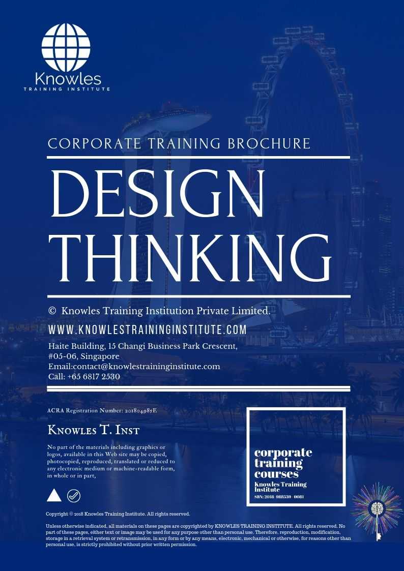 Design Thinking Training Course in Netherlands Brochure