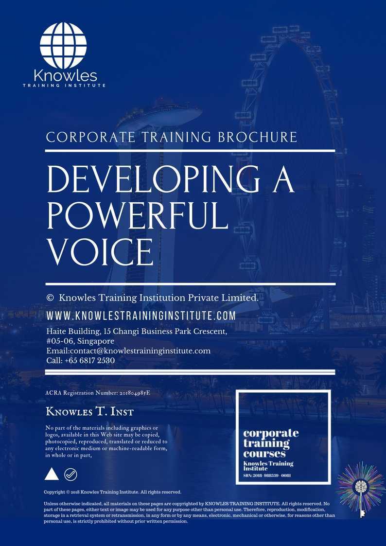 Developing A Powerful Voice Training Course in Netherlands Brochure