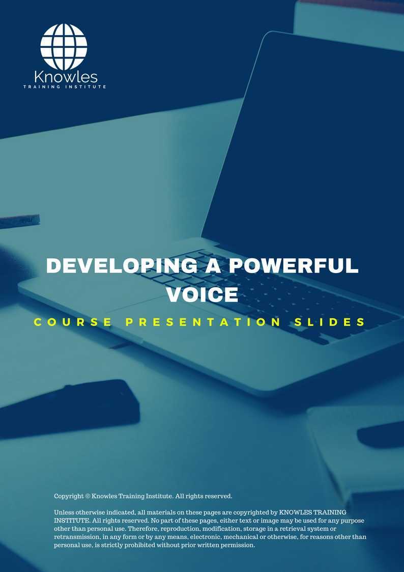 Developing A Powerful Voice Training Course in Netherlands Presentation Slides