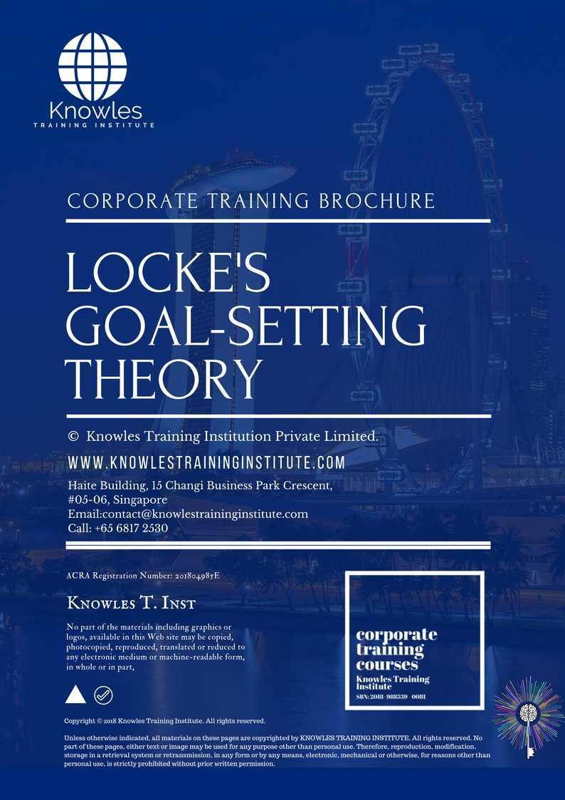 Locke’S Goal-Setting Theory Training Course in Netherlands Brochure
