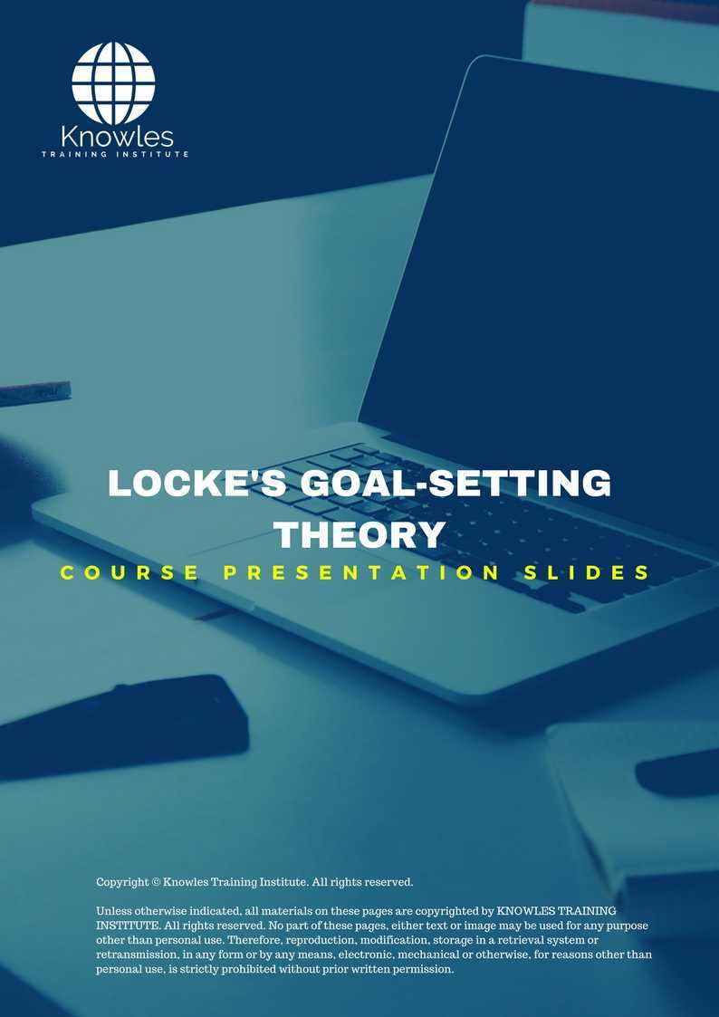 Locke’S Goal-Setting Theory Training Course in Netherlands Presentation Slides