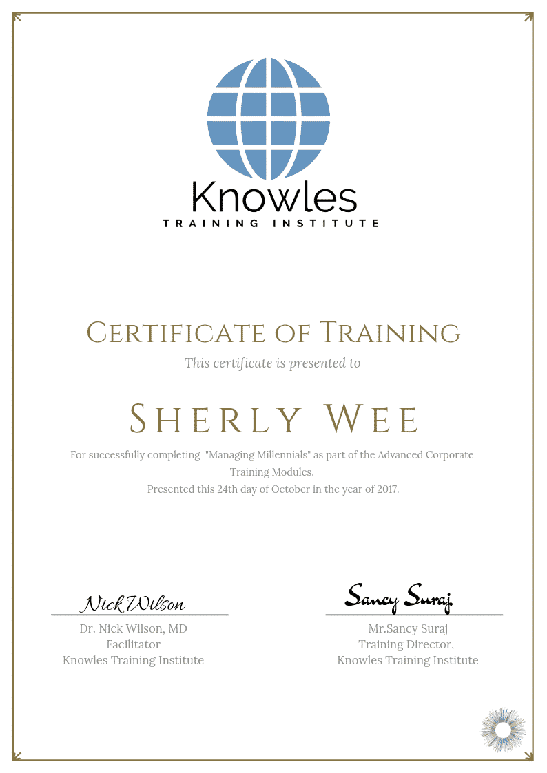 Managing Millennials Course in Netherlands Certification