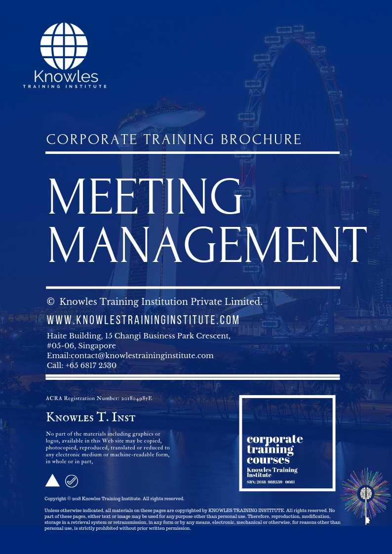 Meeting Management Training Course in Netherlands Brochure