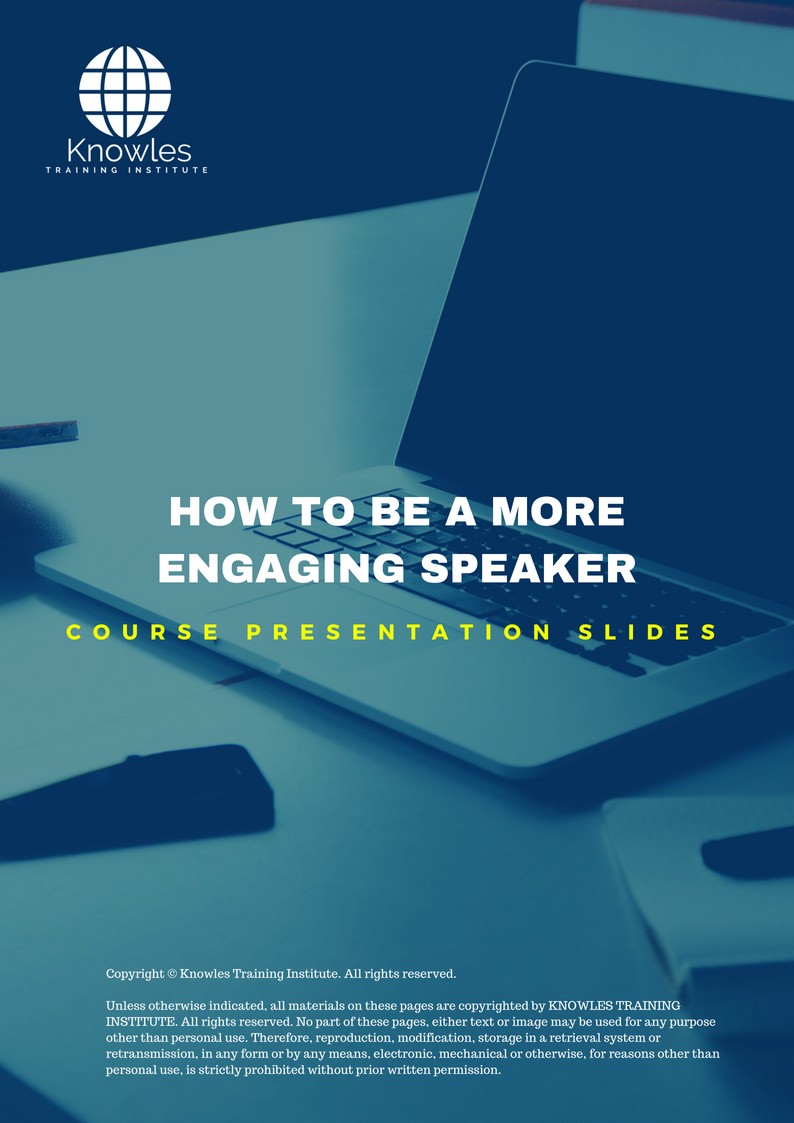PPT Slides Used During Course For How To Be A More Engaging Speaker Course in Netherlands