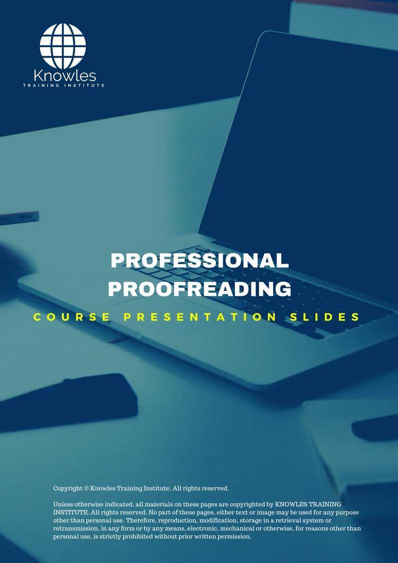 Professional Proofreading Training Course in Netherlands Presentation Slides