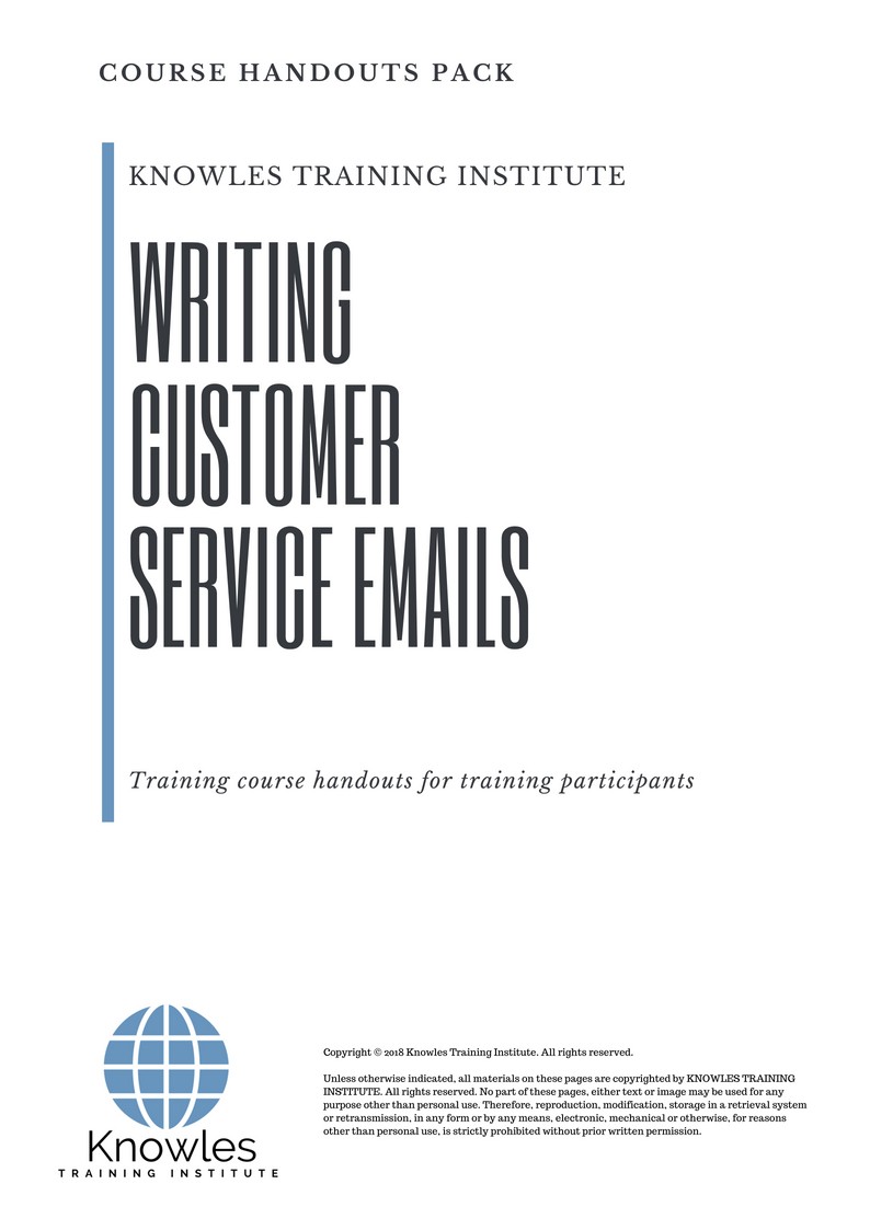 Writing Customer Service Emails Course in Netherlands Handouts